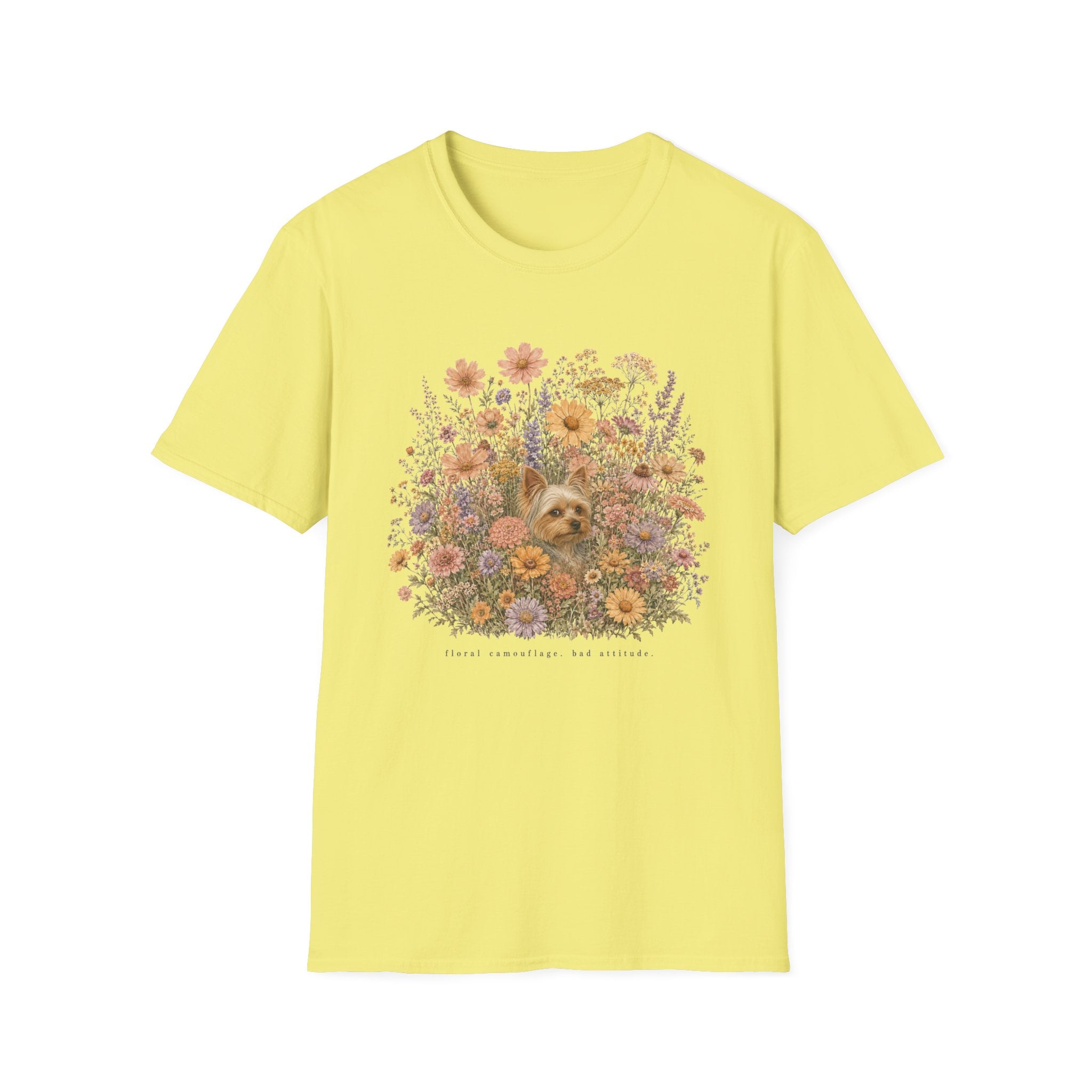 Yorkie Floral Camouflage T-Shirt