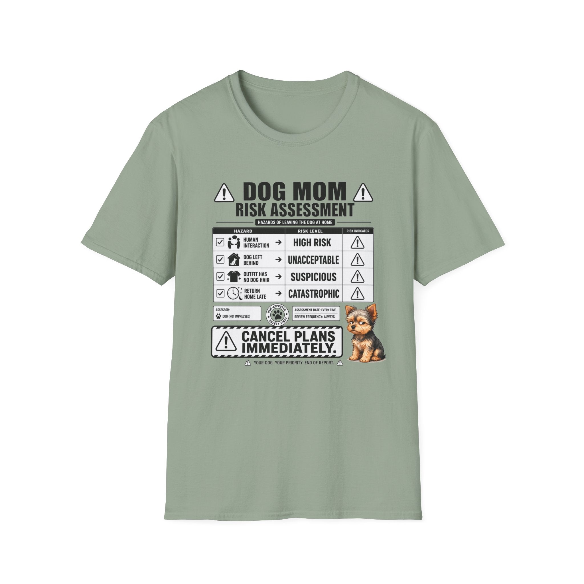 Dog Mom Risk Assessment T-Shirt