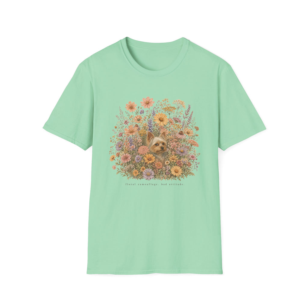 Yorkie Floral Camouflage T-Shirt