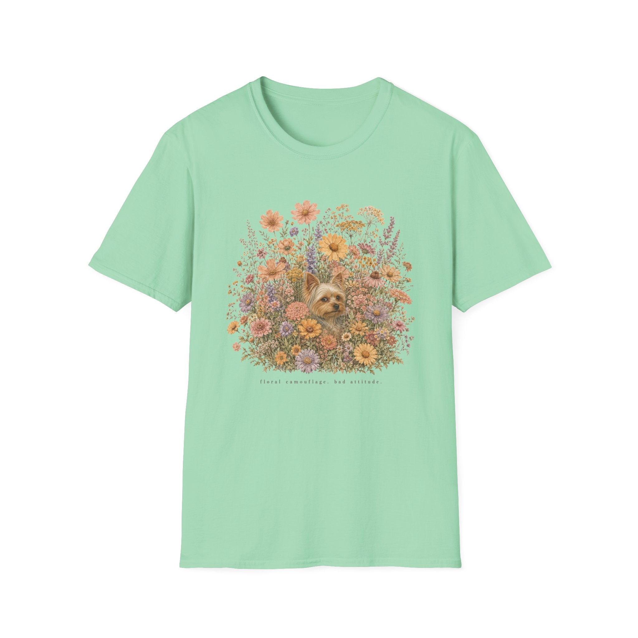 Yorkie Floral Camouflage T-Shirt