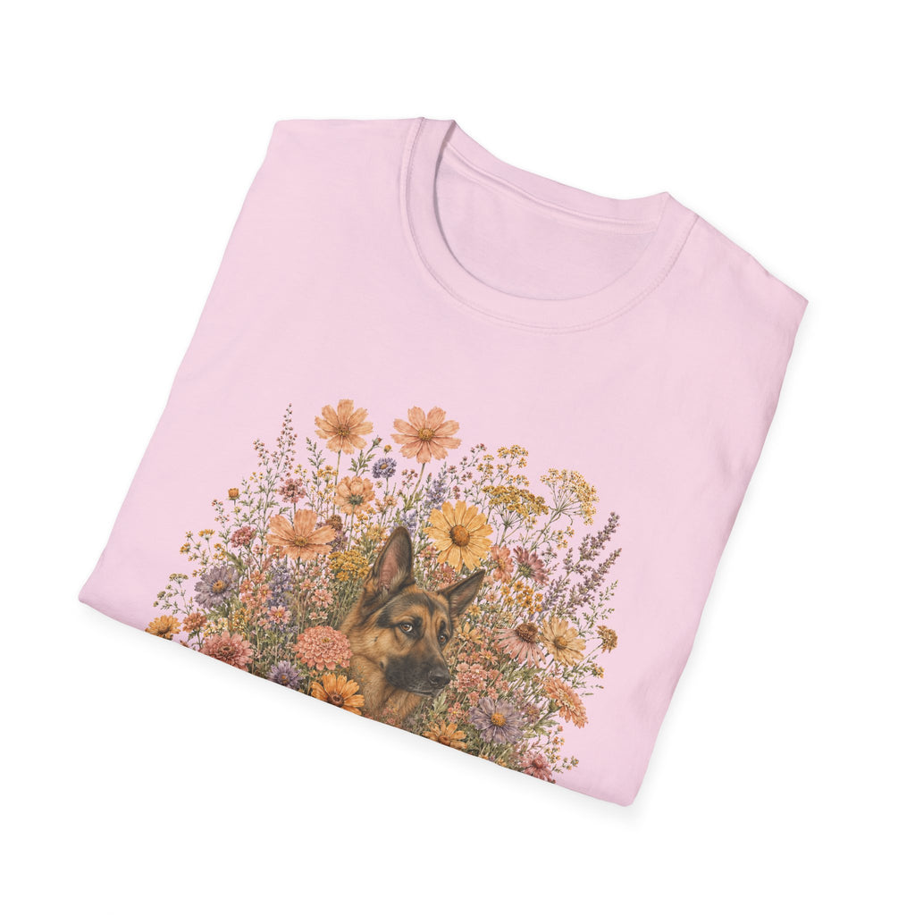 German Shepherd Floral Camouflage T-Shirt