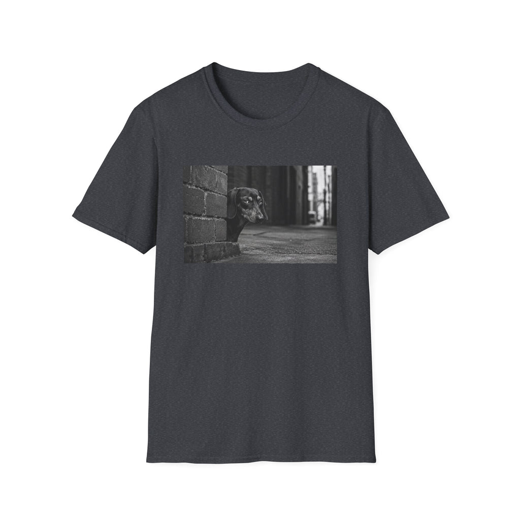 Dachshund Behind A Building Pose T-Shirt