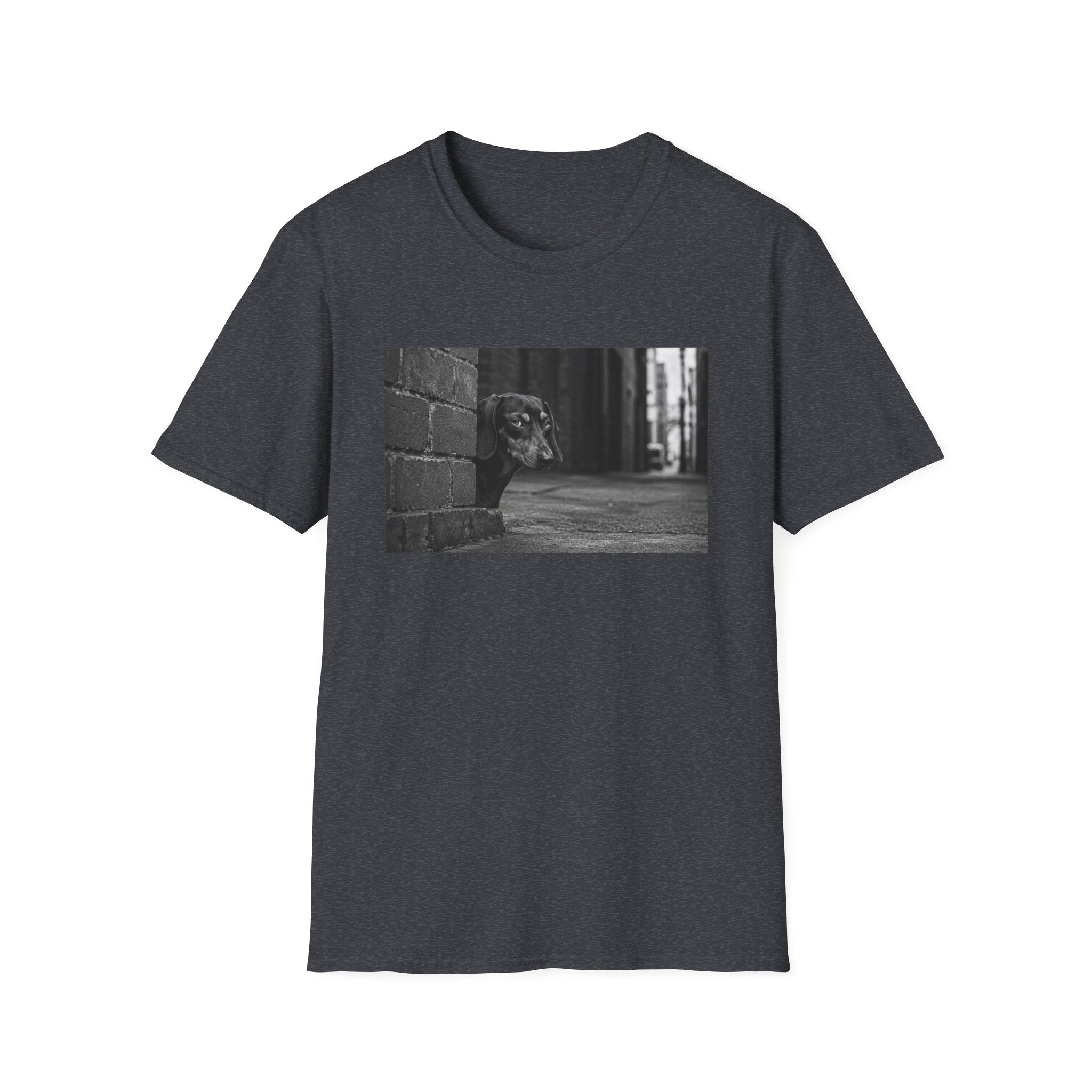 Dachshund Behind A Building Pose T-Shirt