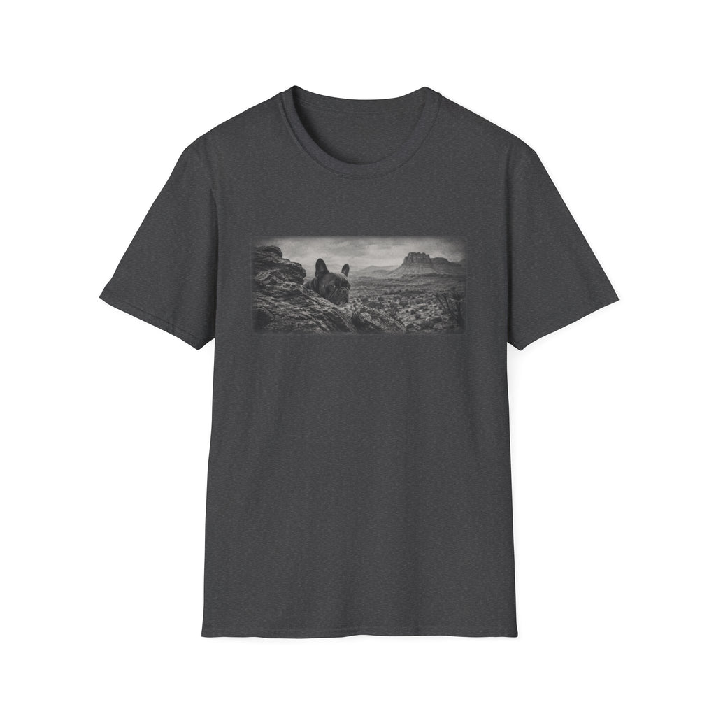 French Bulldog Behind Rocks Pose T-Shirt