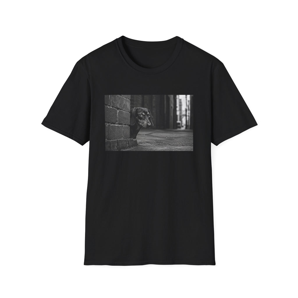 Dachshund Behind A Building Pose T-Shirt