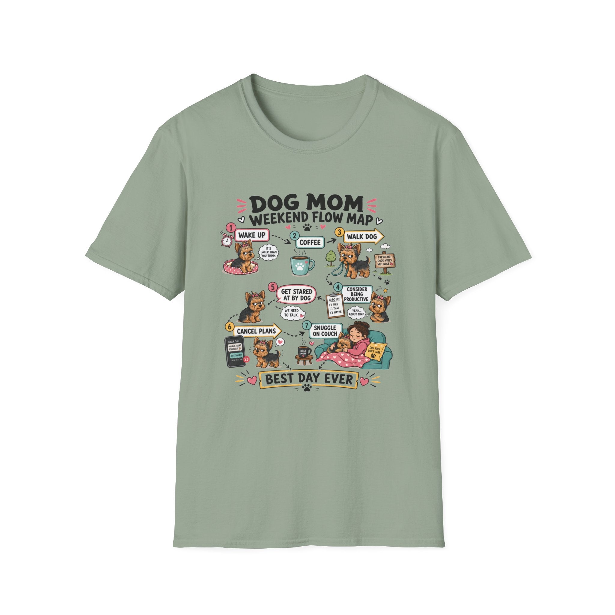 Dog Mom Weekend Flow Map T-Shirt
