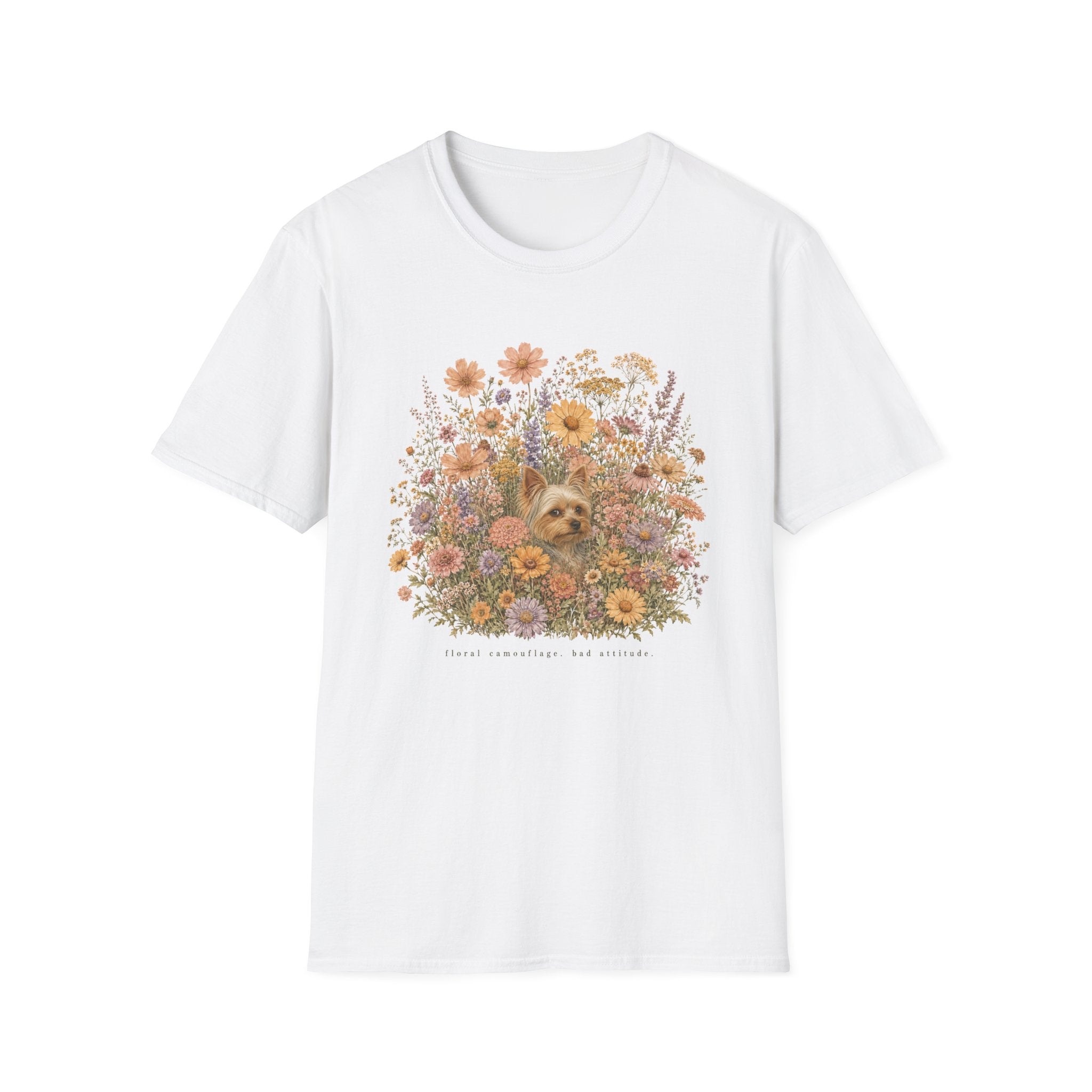 Yorkie Floral Camouflage T-Shirt
