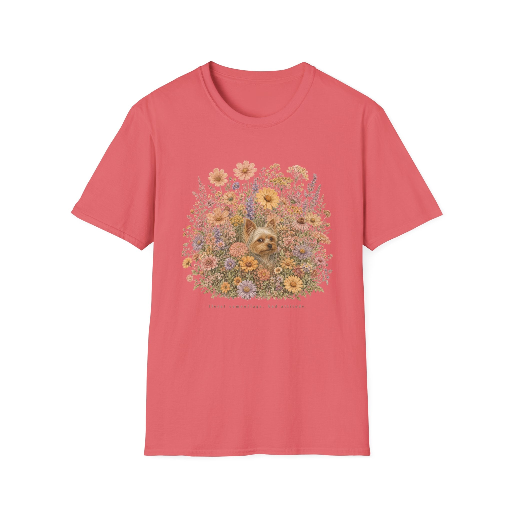 Yorkie Floral Camouflage T-Shirt