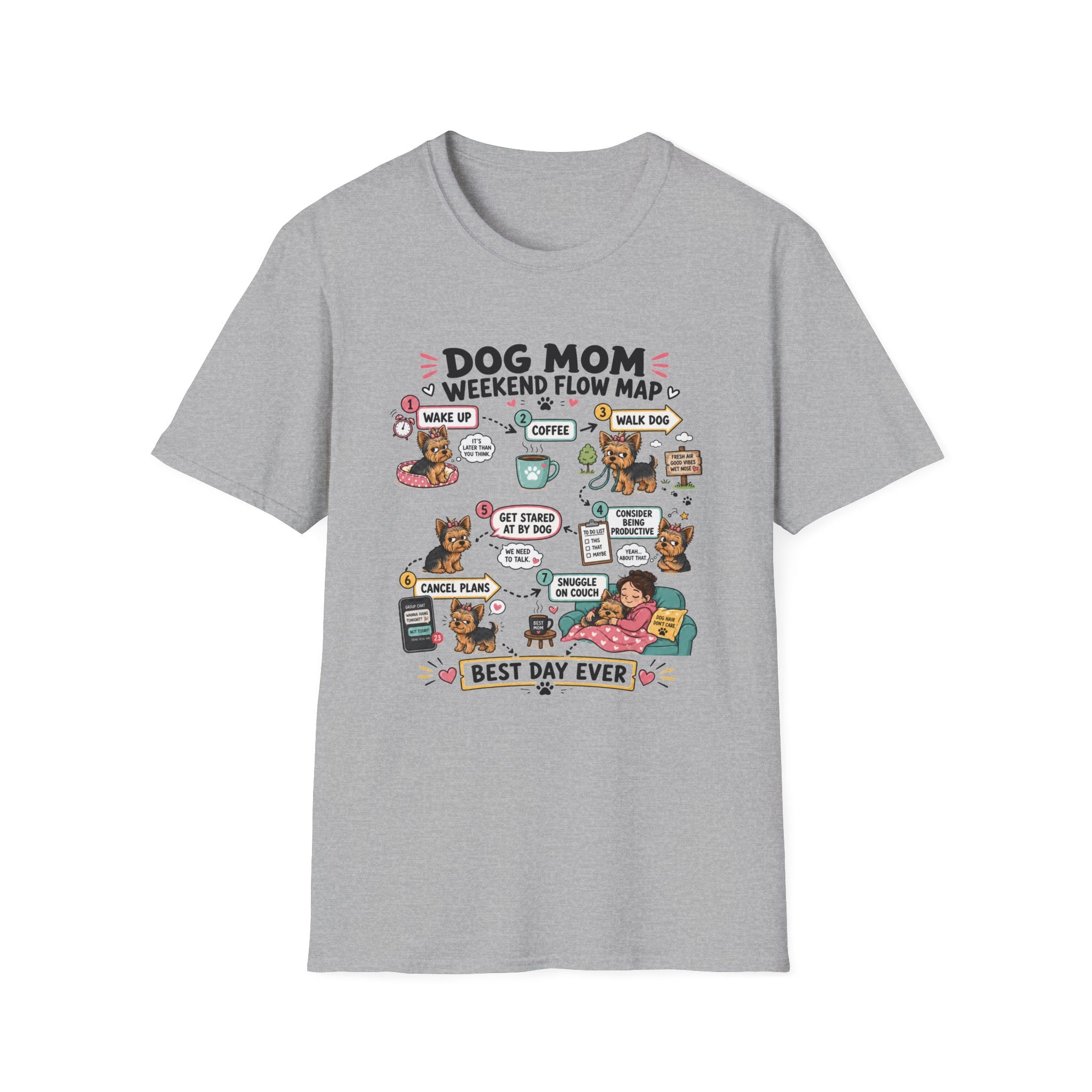 Dog Mom Weekend Flow Map T-Shirt