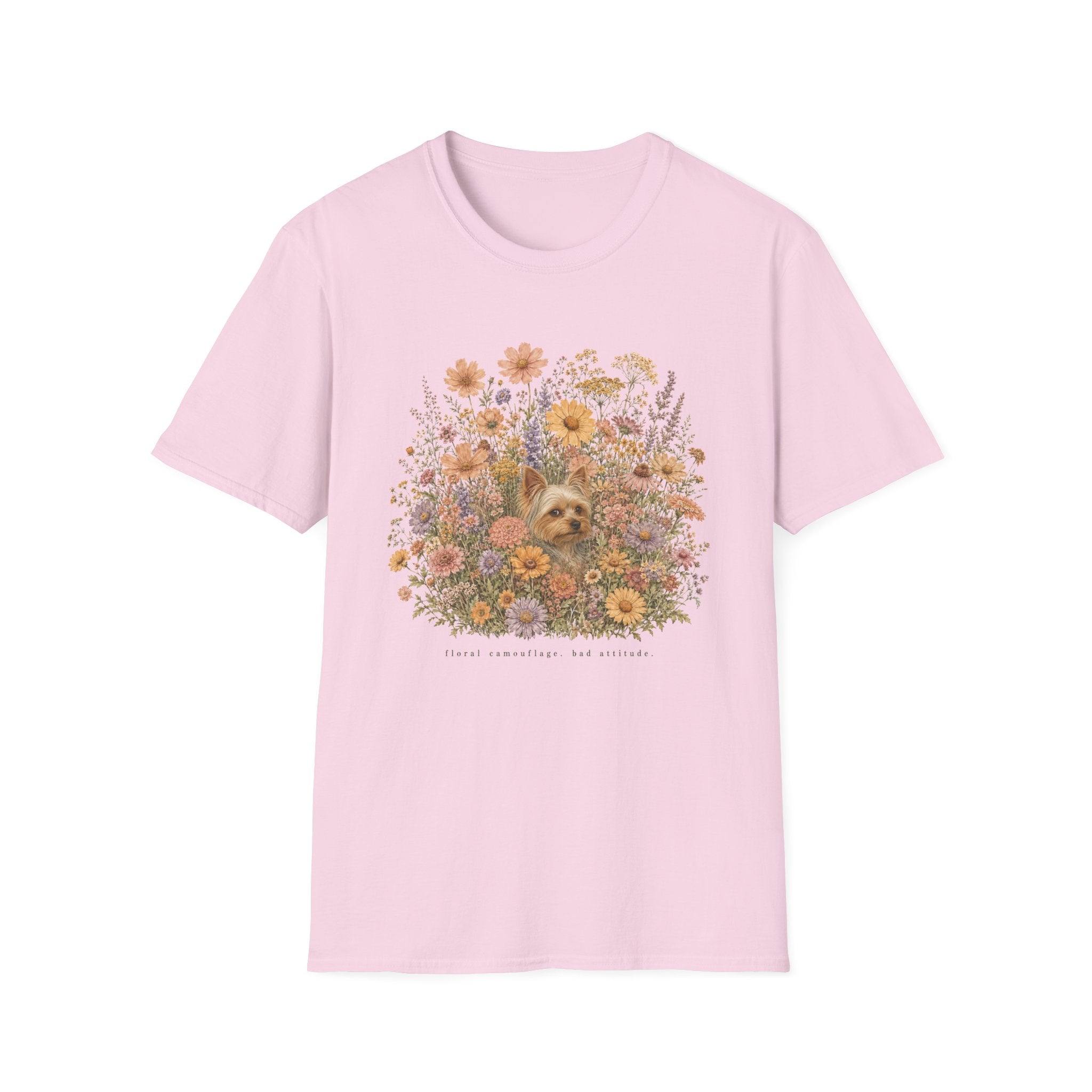 Yorkie Floral Camouflage T-Shirt