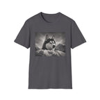 Husky Behind Snowbank Pose T-Shirt