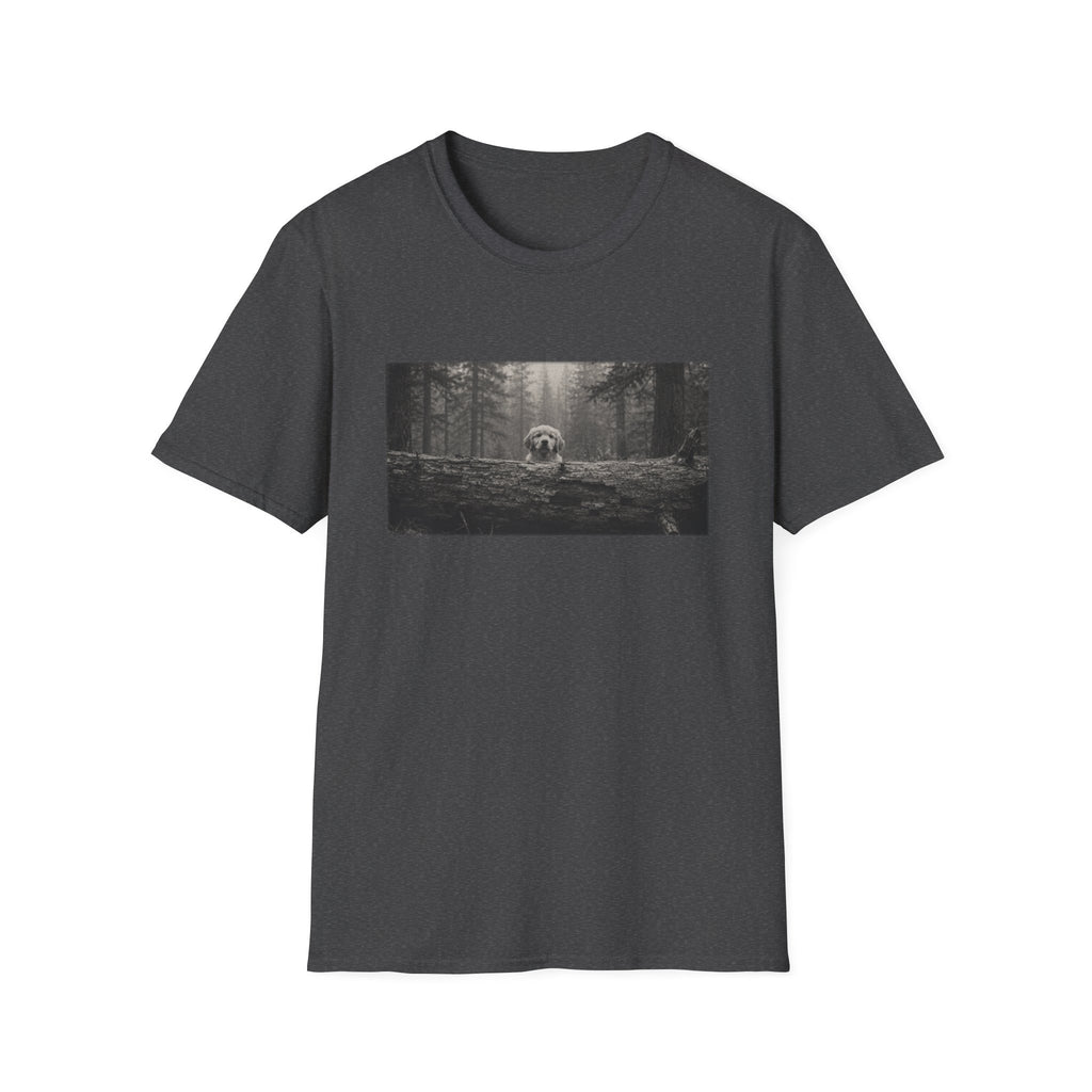 Retriever Behind A Log Pose T-Shirt