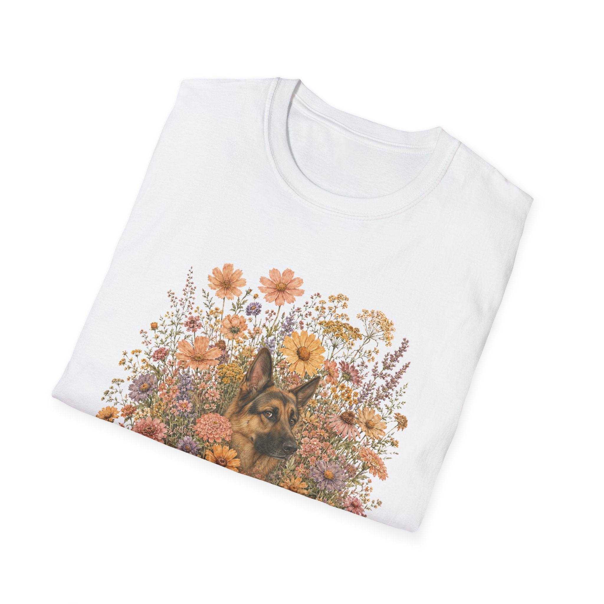 German Shepherd Floral Camouflage T-Shirt