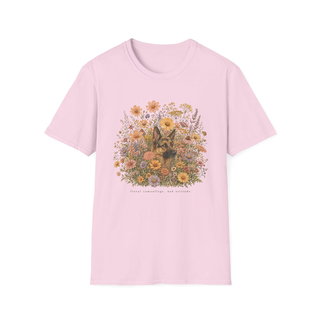 German Shepherd Floral Camouflage T-Shirt