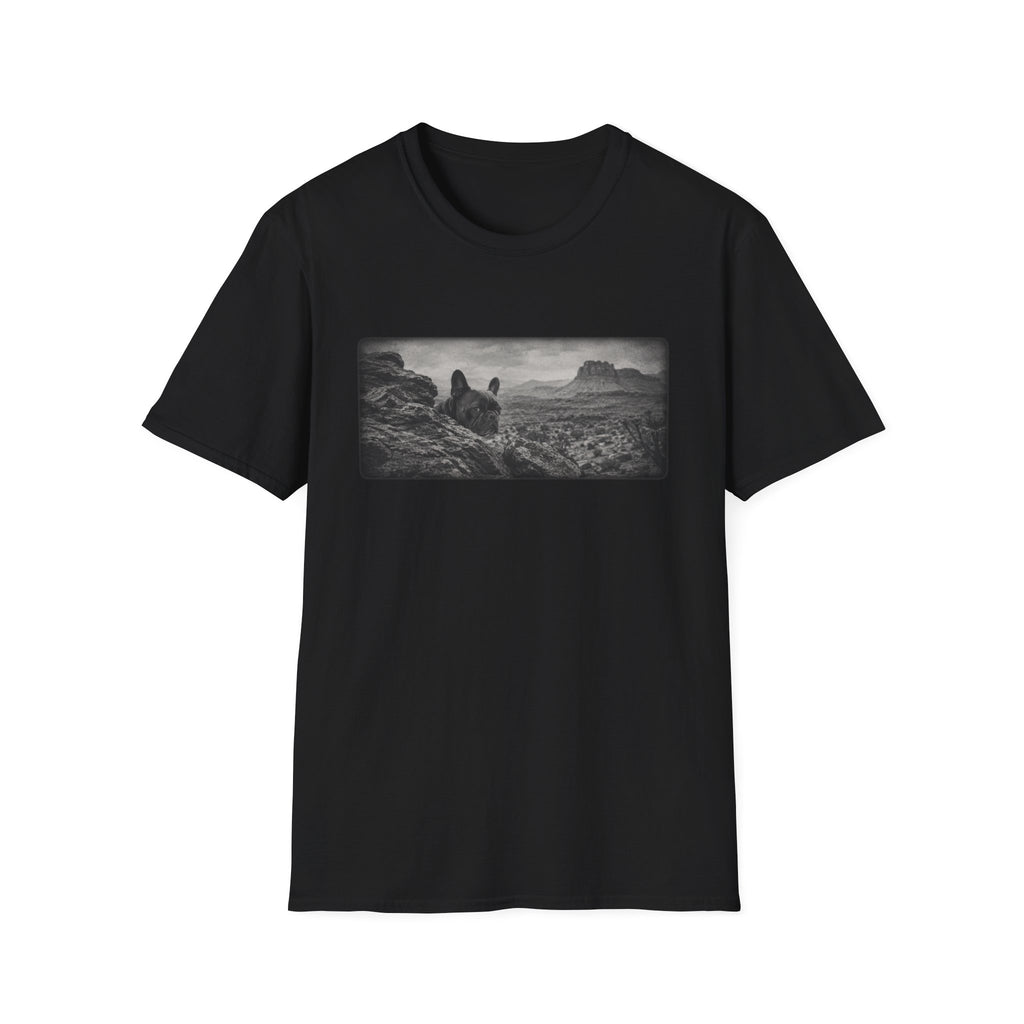 French Bulldog Behind Rocks Pose T-Shirt