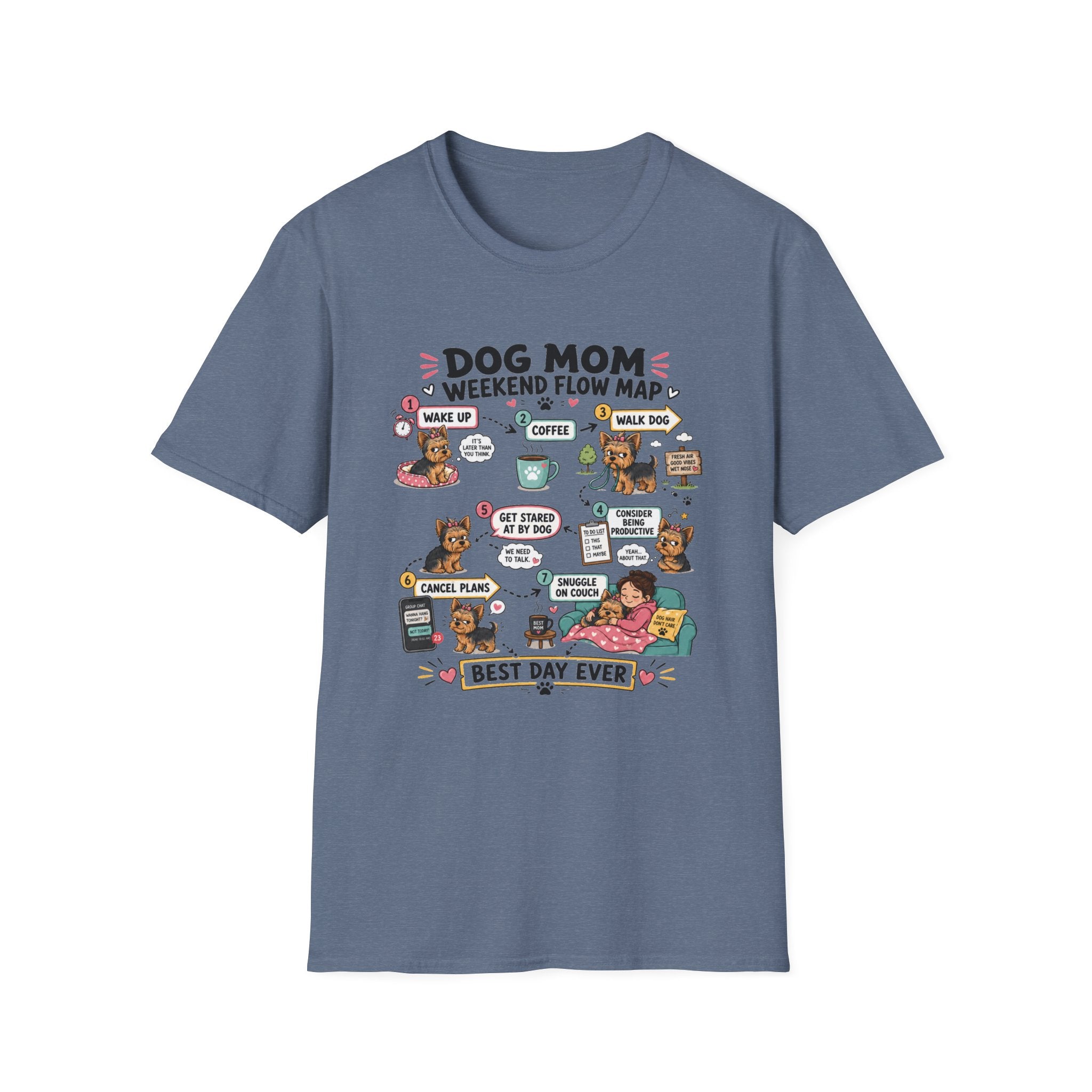 Dog Mom Weekend Flow Map T-Shirt