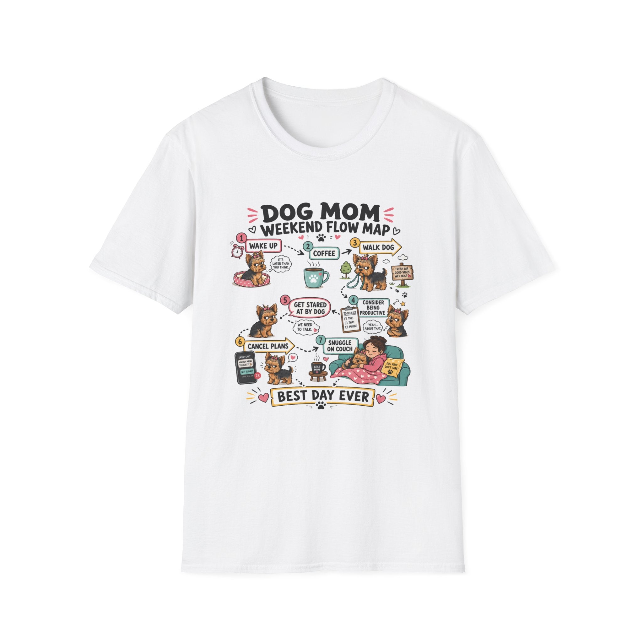 Dog Mom Weekend Flow Map T-Shirt