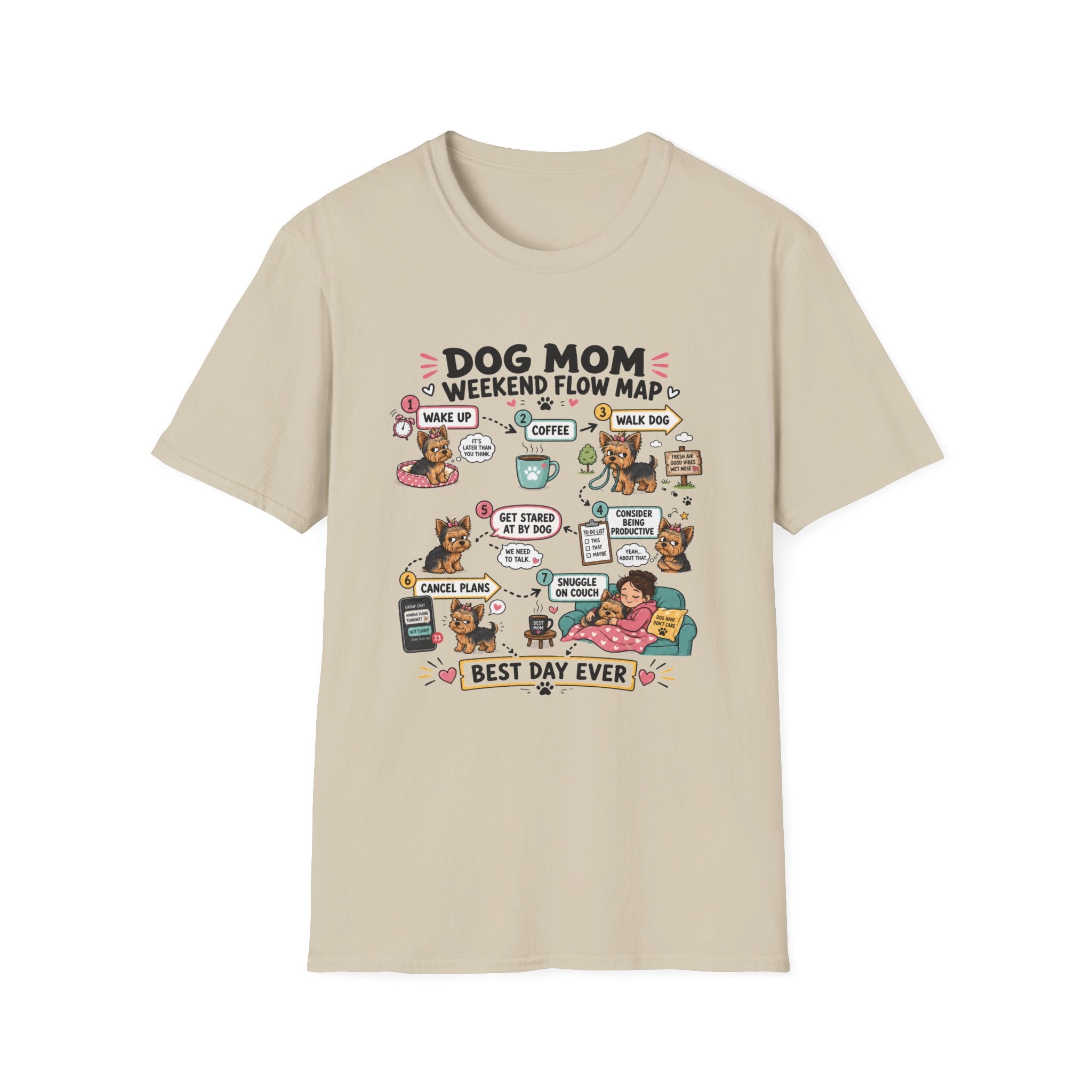 Dog Mom Weekend Flow Map T-Shirt