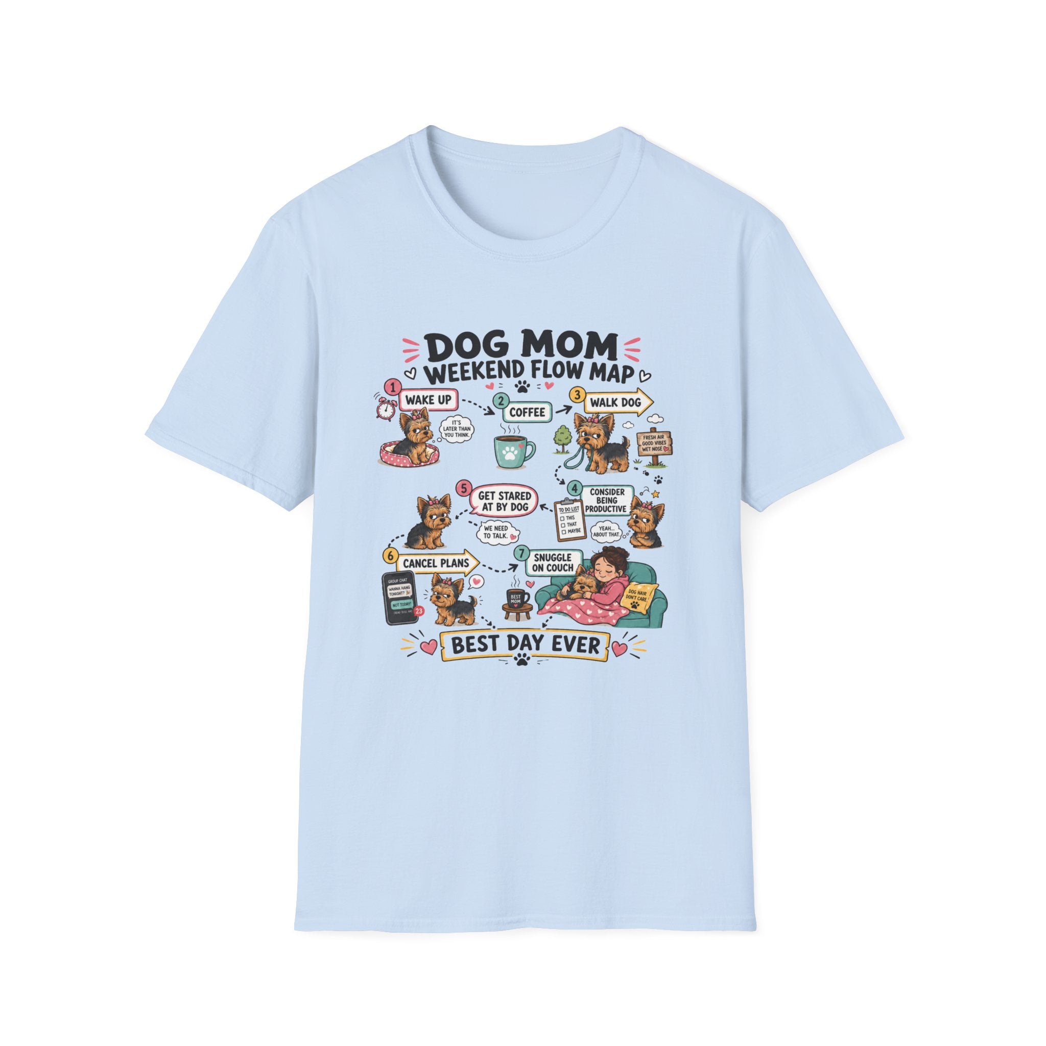 Dog Mom Weekend Flow Map T-Shirt