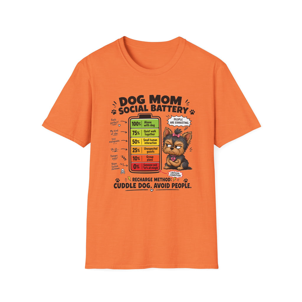 Dog Mom Social Battery T-Shirt