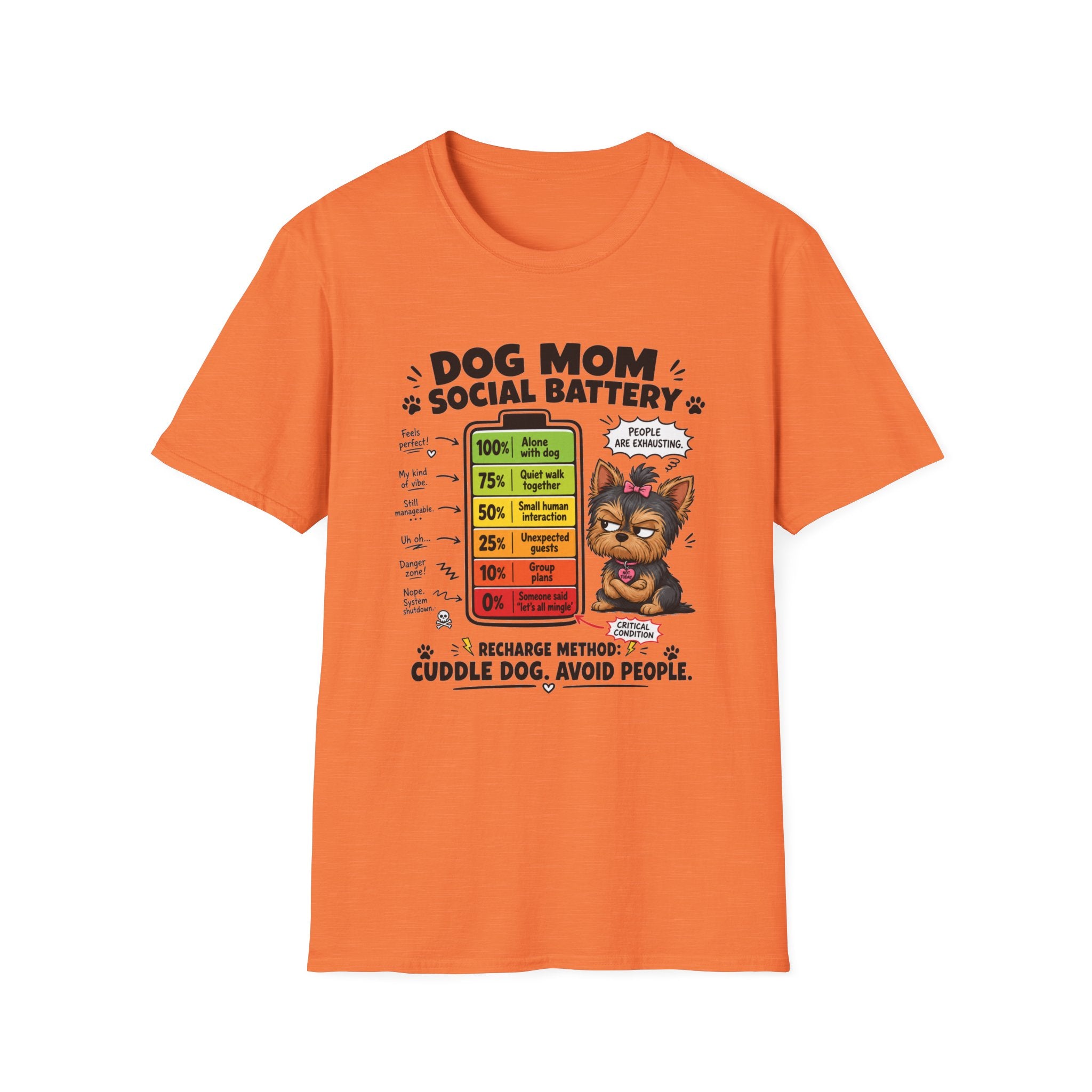 Dog Mom Social Battery T-Shirt