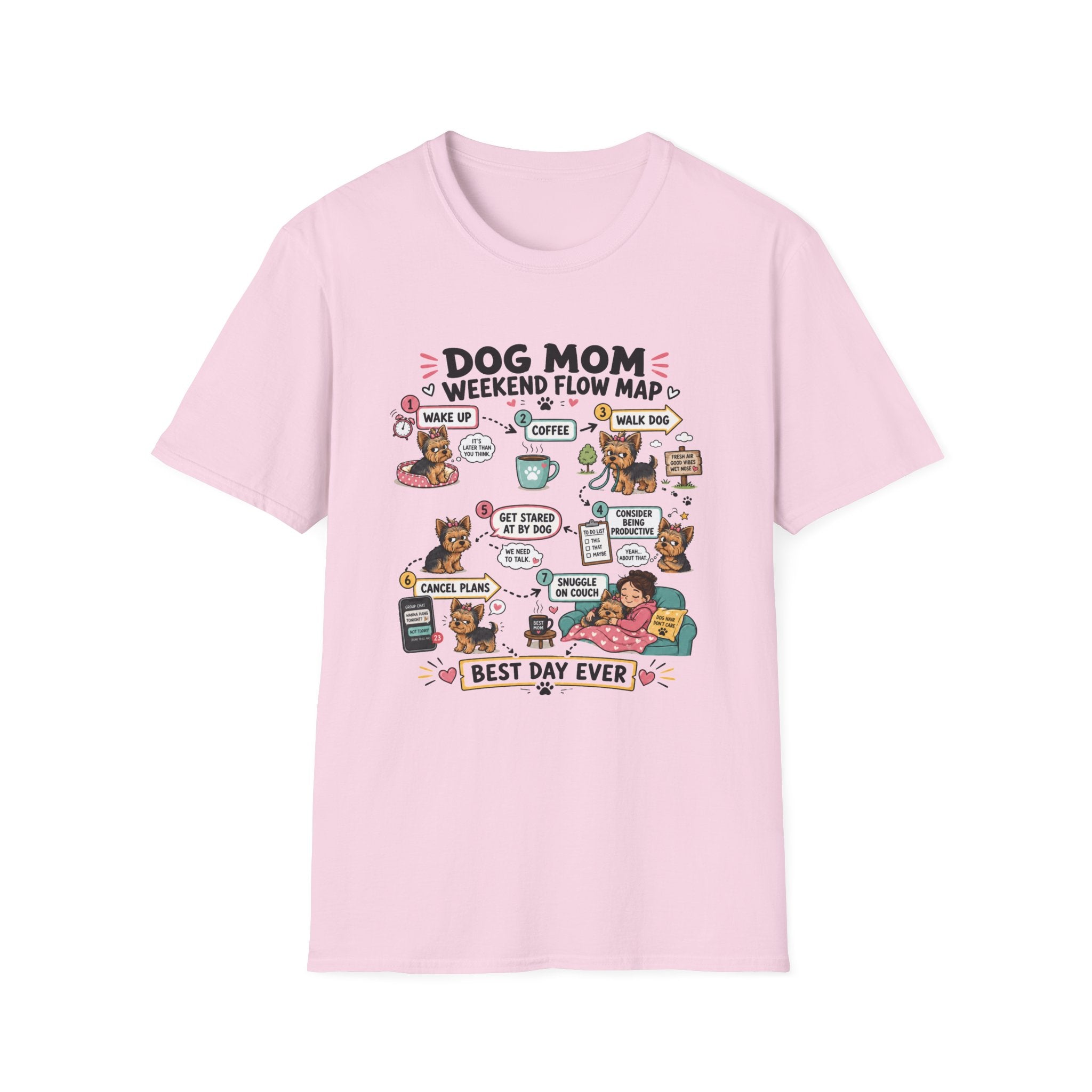 Dog Mom Weekend Flow Map T-Shirt