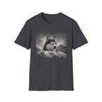Husky Behind Snowbank Pose T-Shirt