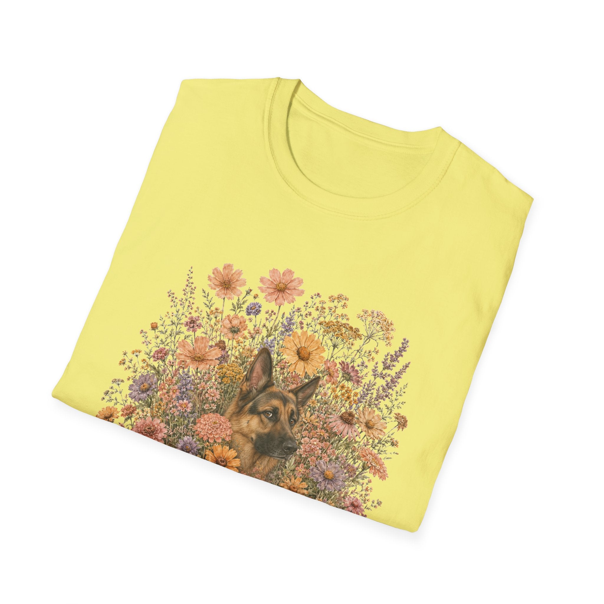 German Shepherd Floral Camouflage T-Shirt