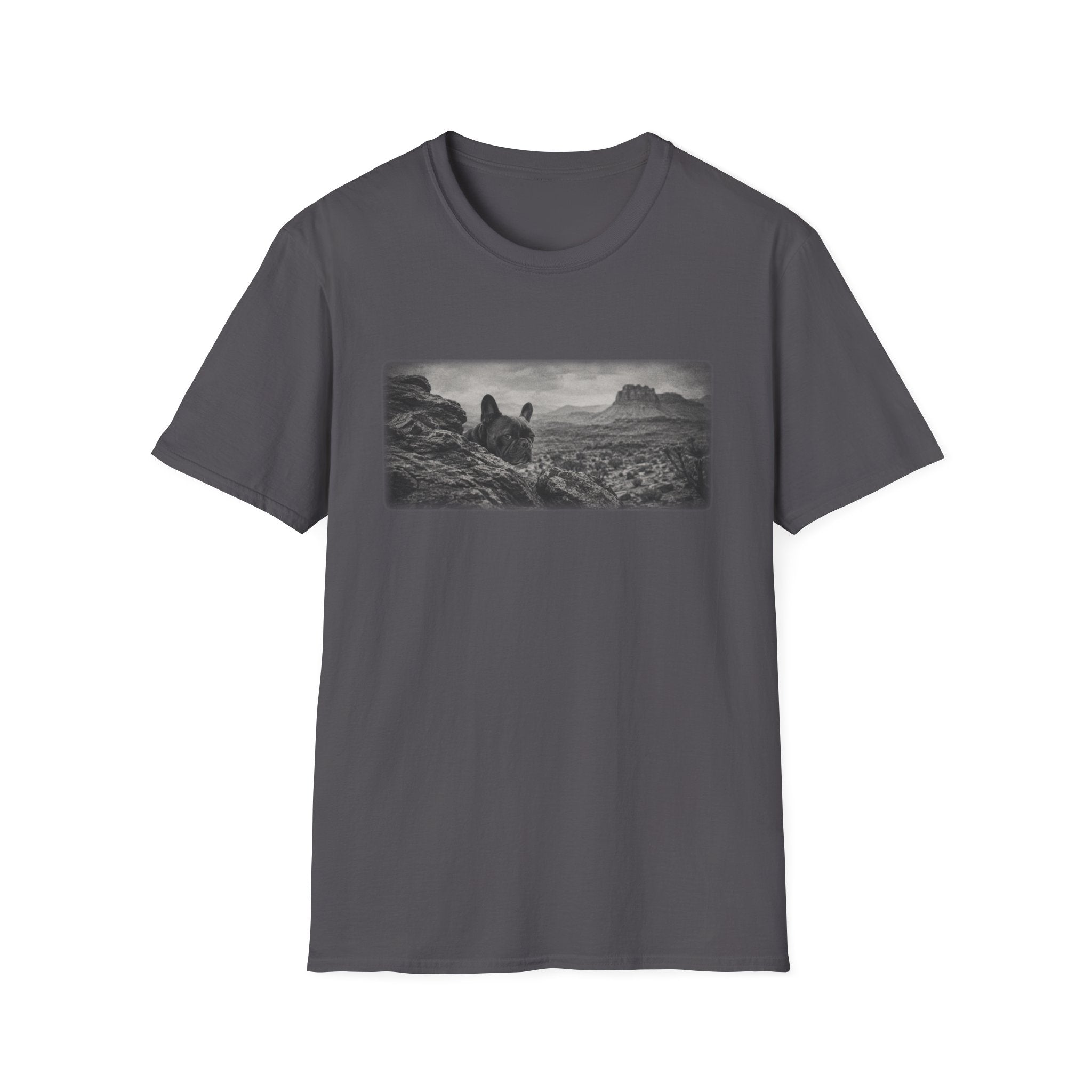 French Bulldog Behind Rocks Pose T-Shirt