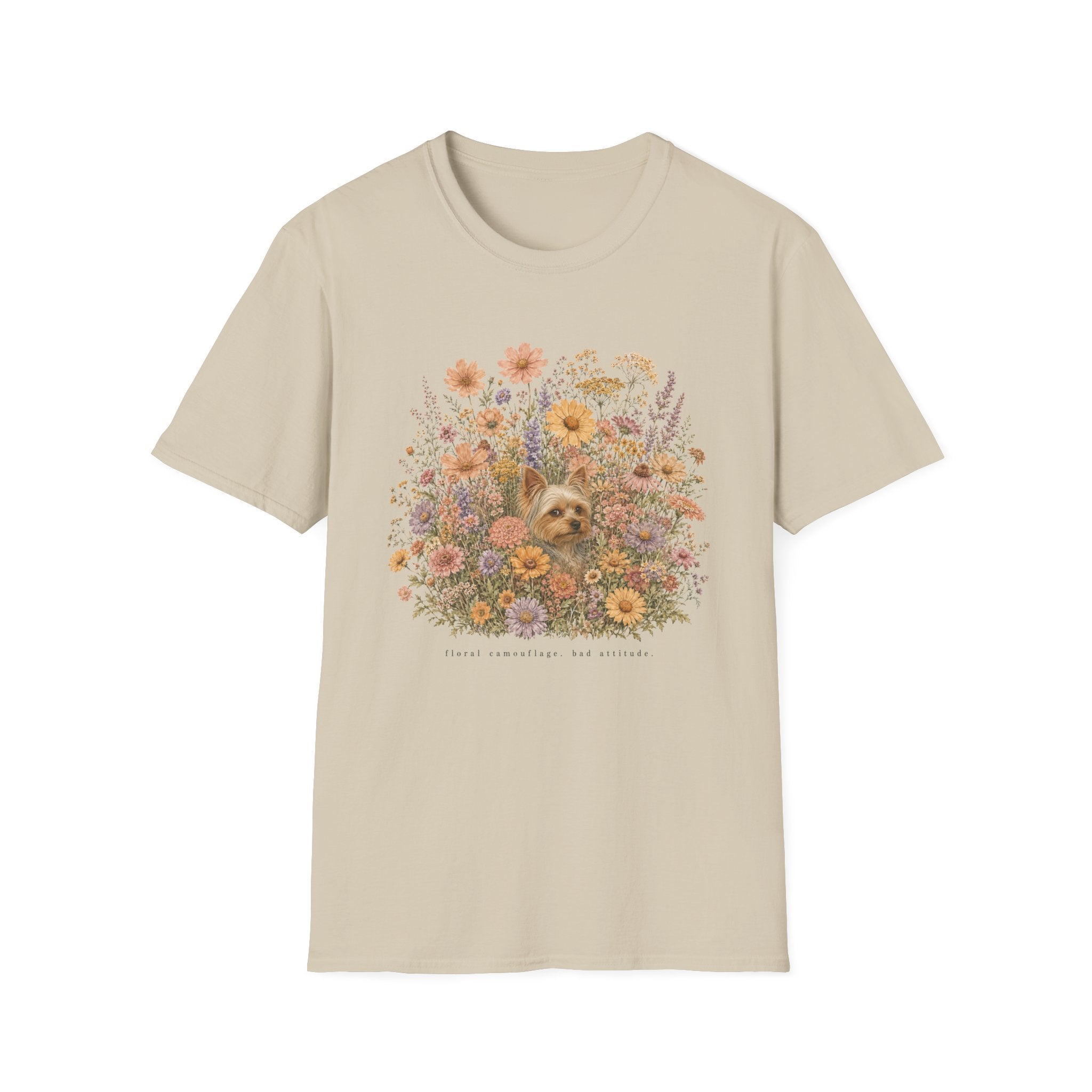 Yorkie Floral Camouflage T-Shirt