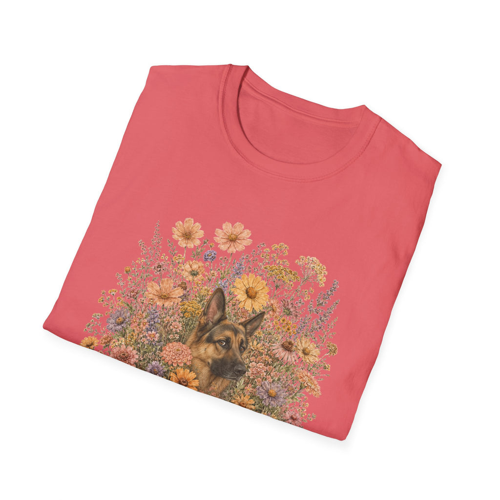 German Shepherd Floral Camouflage T-Shirt