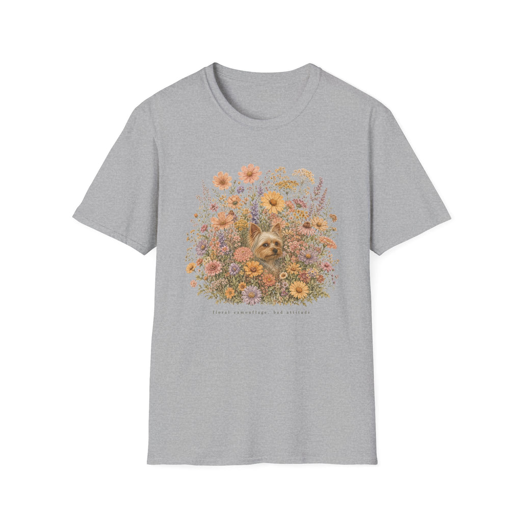 Yorkie Floral Camouflage T-Shirt