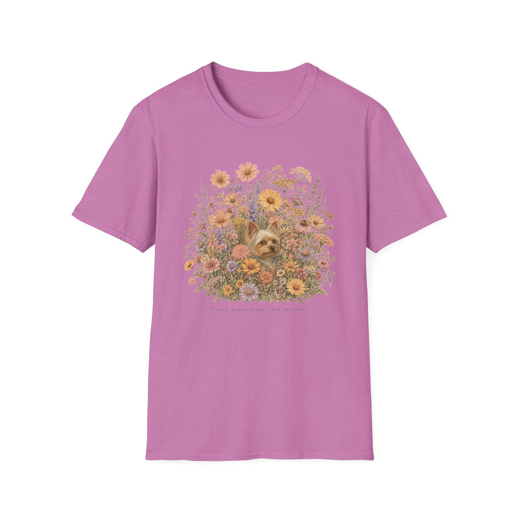 Yorkie Floral Camouflage T-Shirt