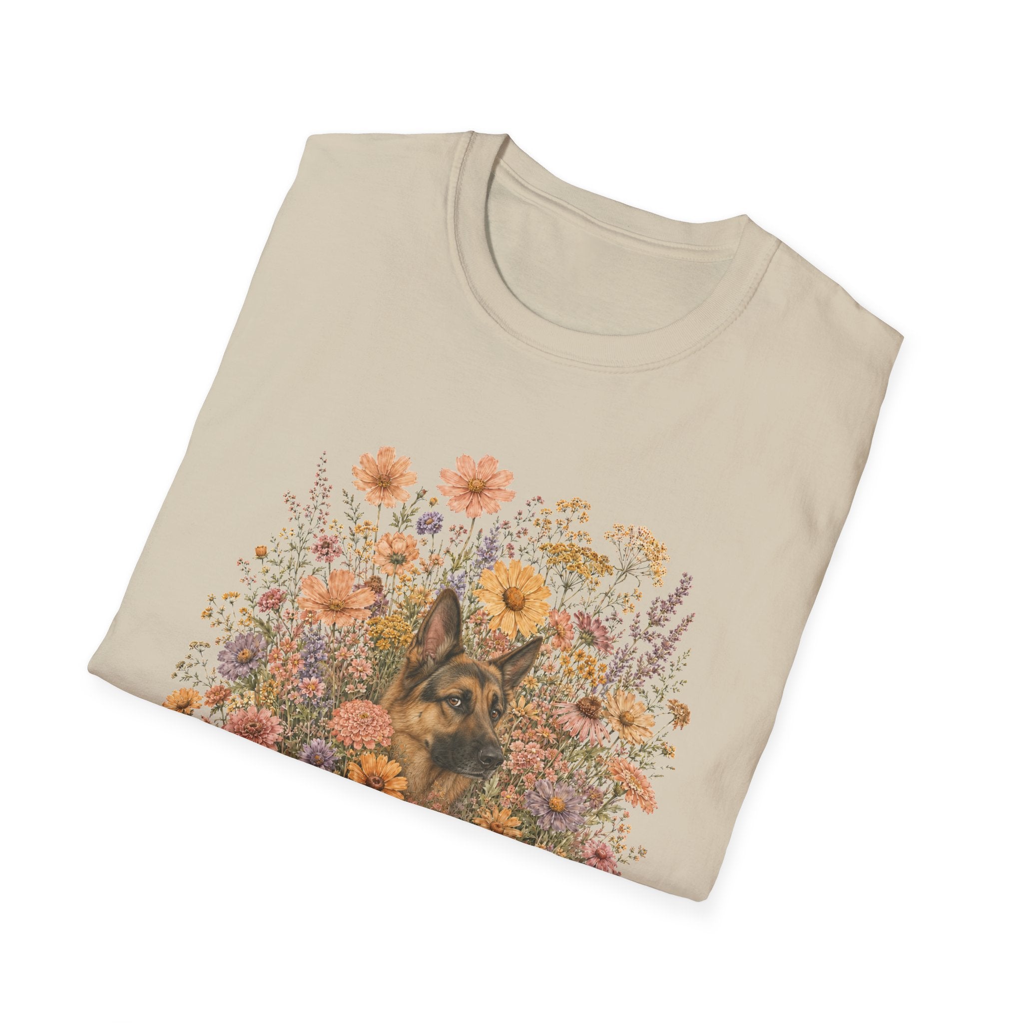 German Shepherd Floral Camouflage T-Shirt