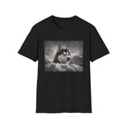 Husky Behind Snowbank Pose T-Shirt