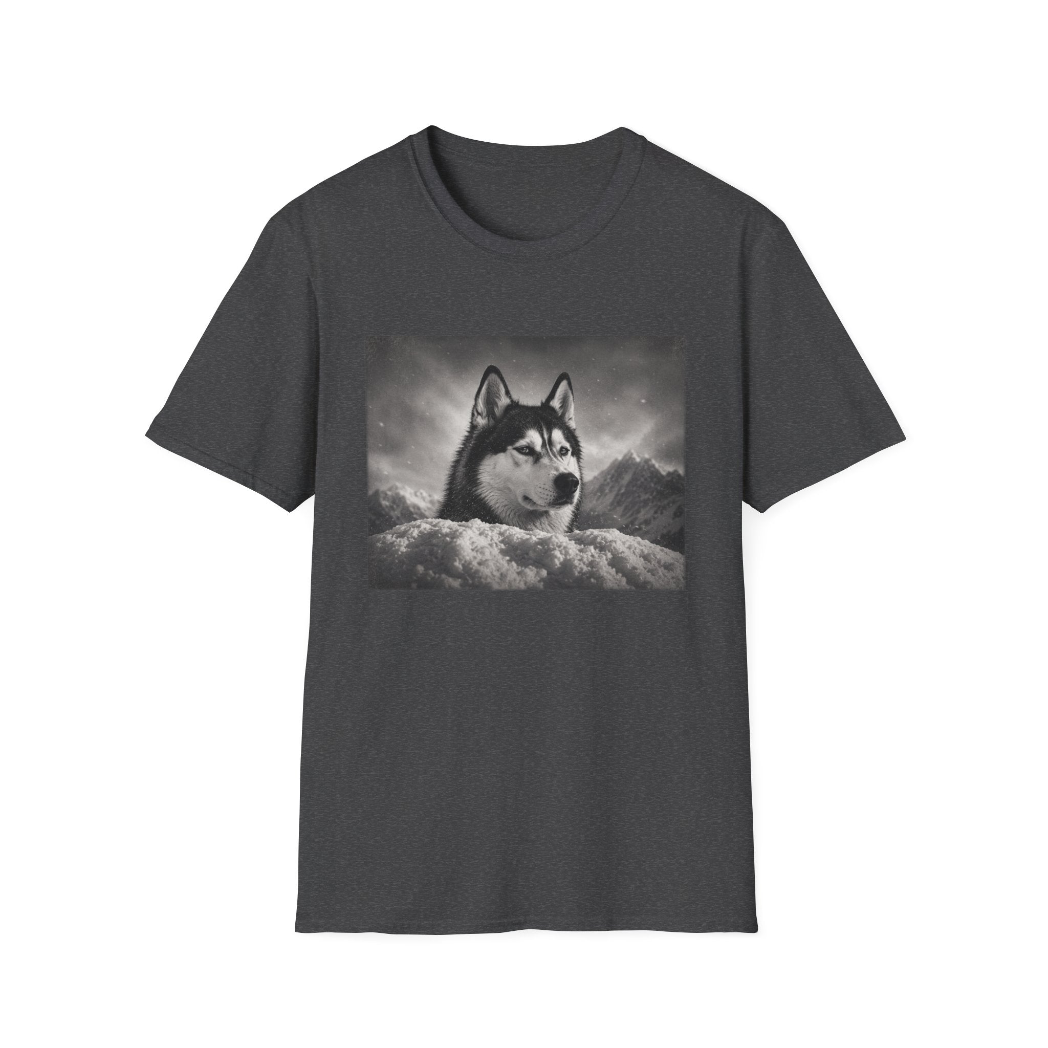 Husky Behind Snowbank Pose T-Shirt