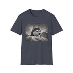 Husky Behind Snowbank Pose T-Shirt