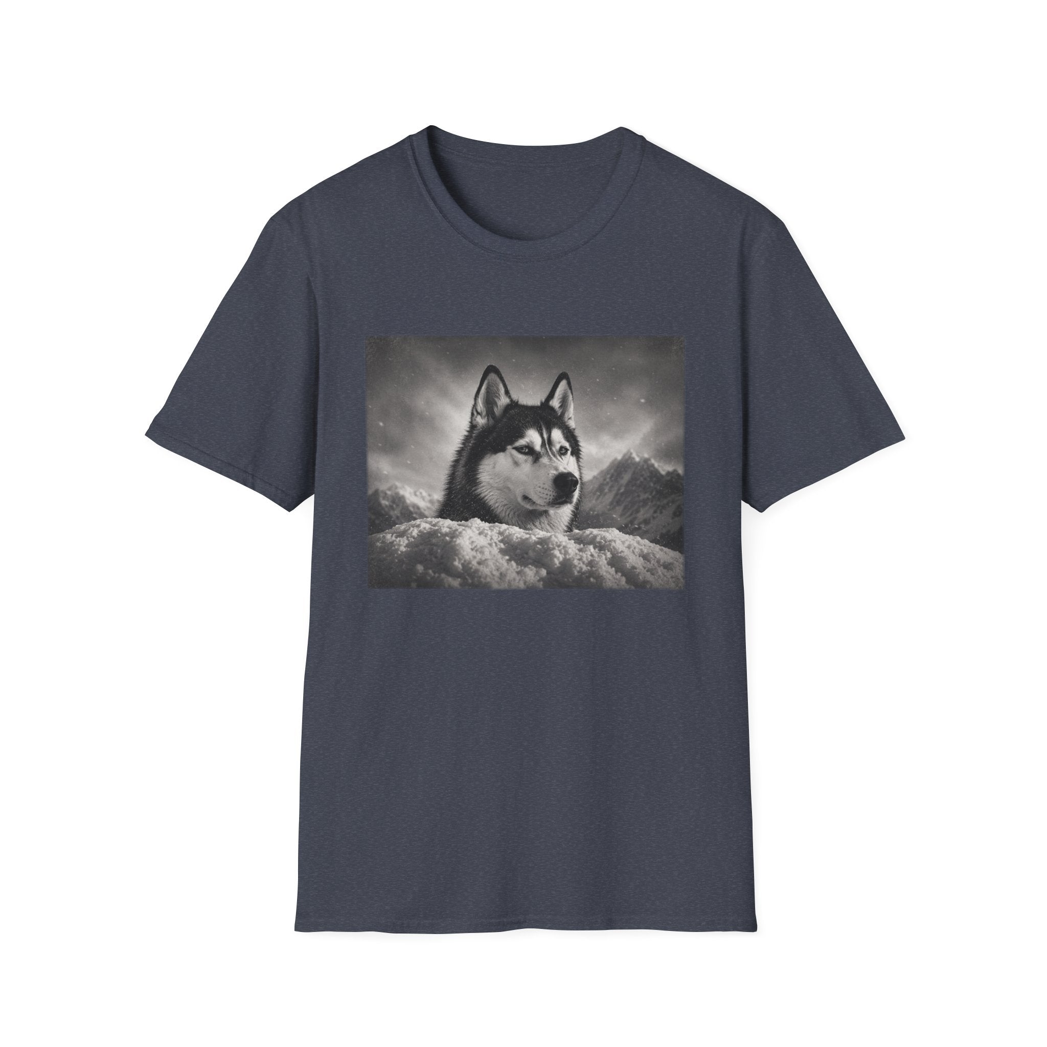 Husky Behind Snowbank Pose T-Shirt