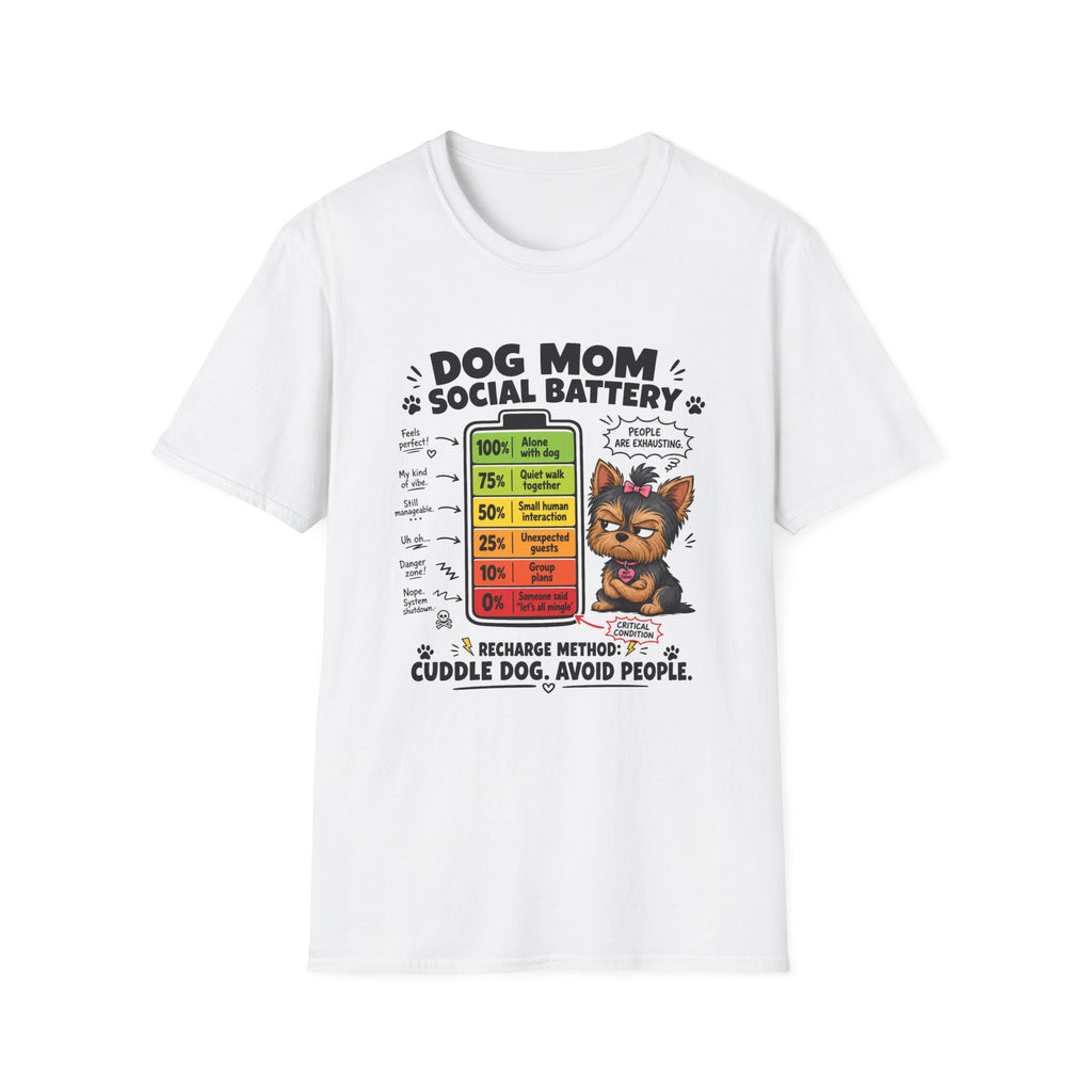 Dog Mom Social Battery T-Shirt