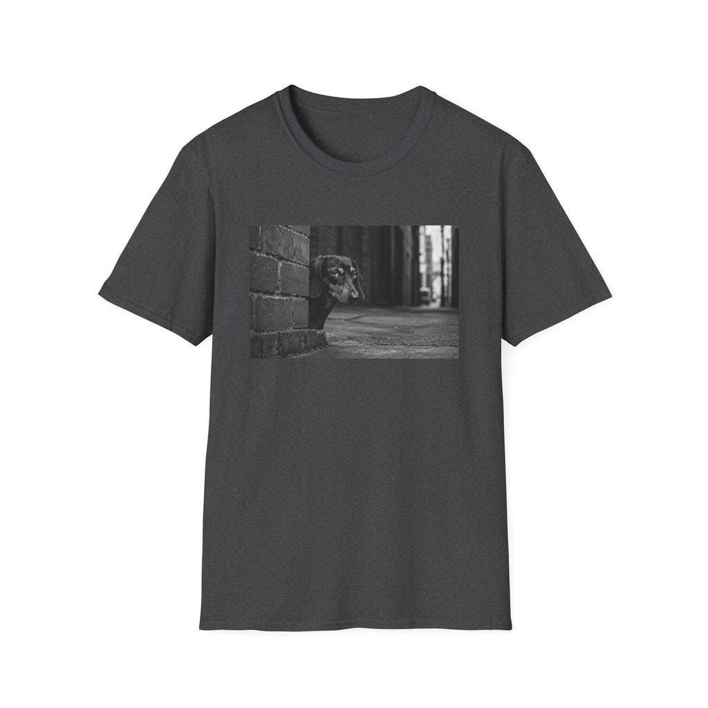 Dachshund Behind A Building Pose T-Shirt