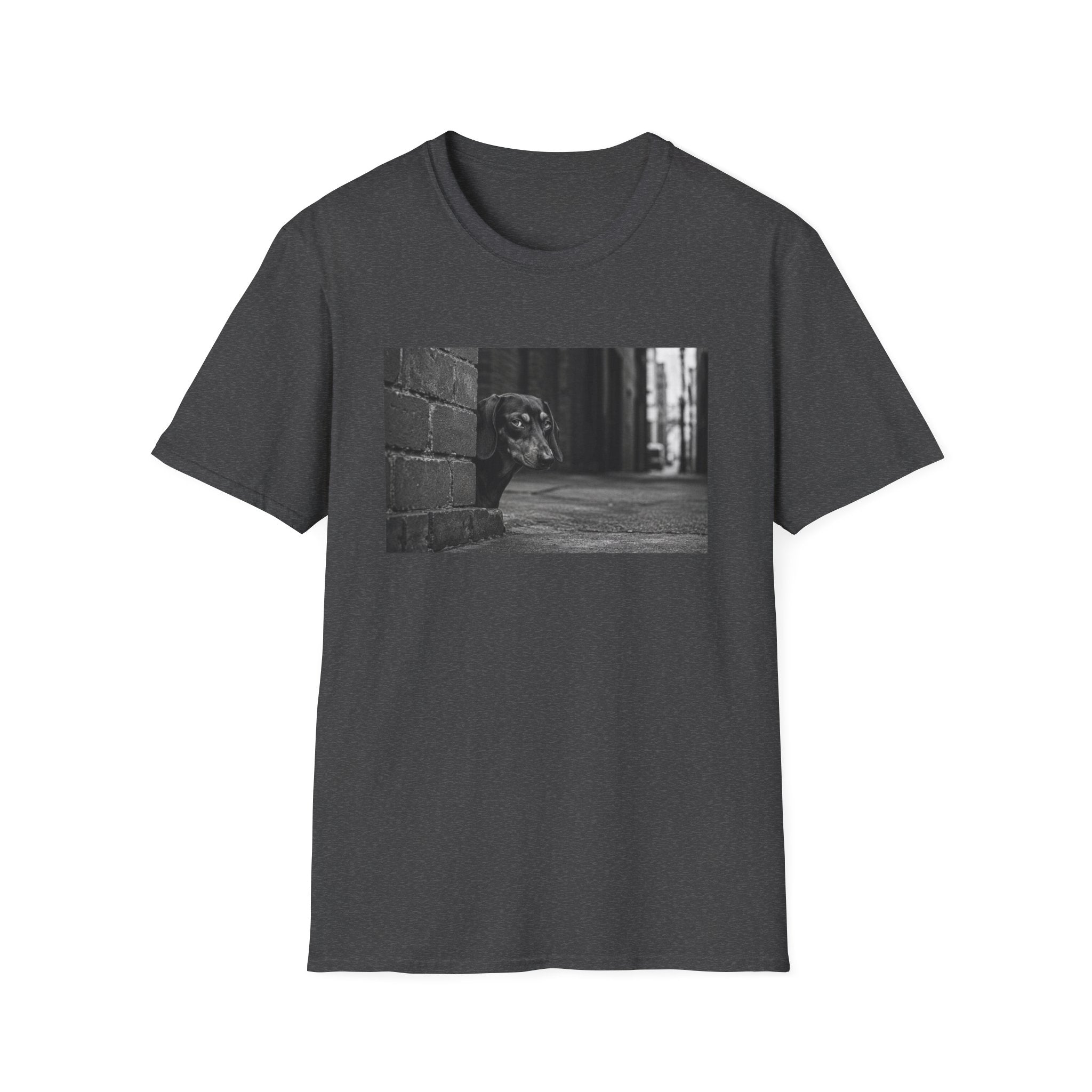 Dachshund Behind A Building Pose T-Shirt