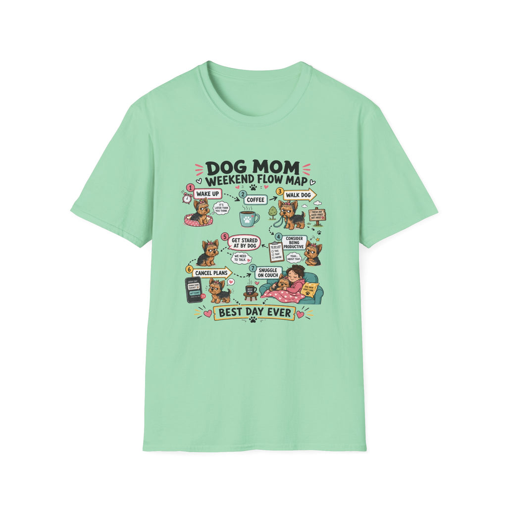 Dog Mom Weekend Flow Map T-Shirt