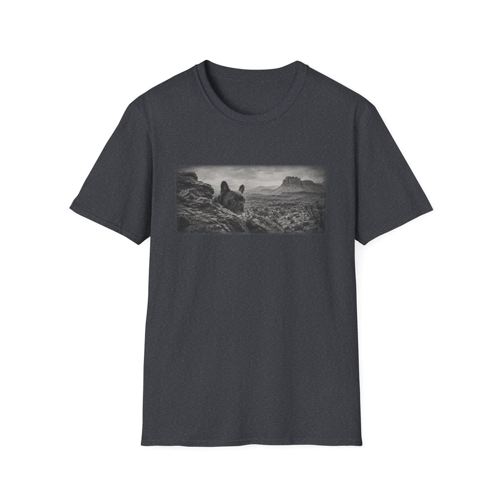 French Bulldog Behind Rocks Pose T-Shirt