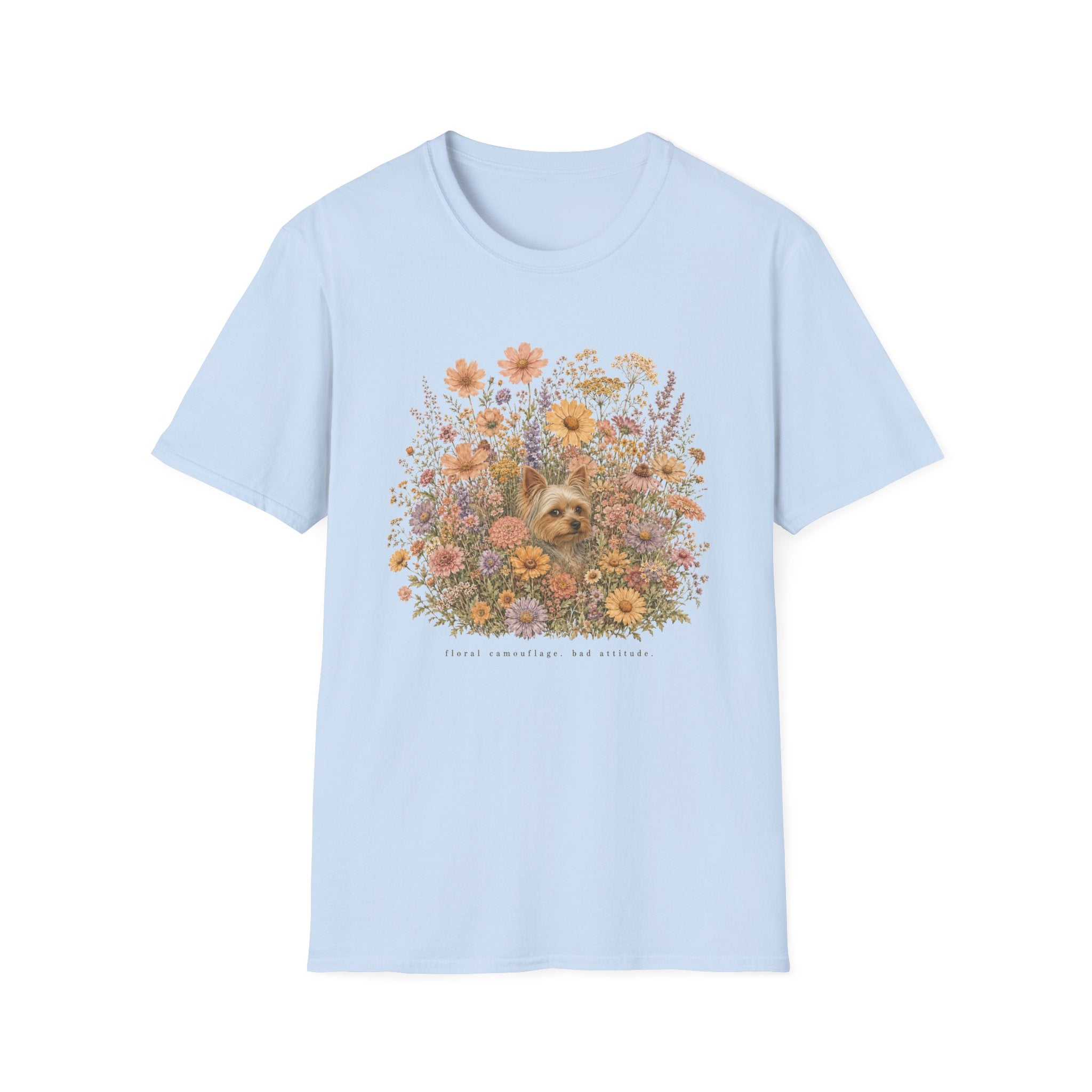 Yorkie Floral Camouflage T-Shirt